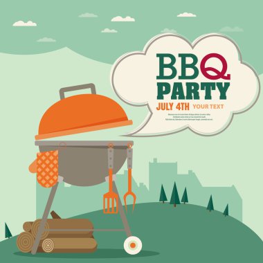 Barbekü davetiyesi kartında