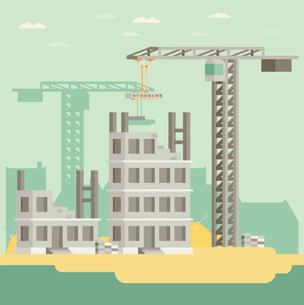 Construction d'une maison illustration — Image vectorielle