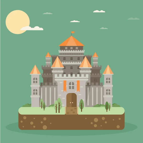 Magique château de dessin animé — Image vectorielle