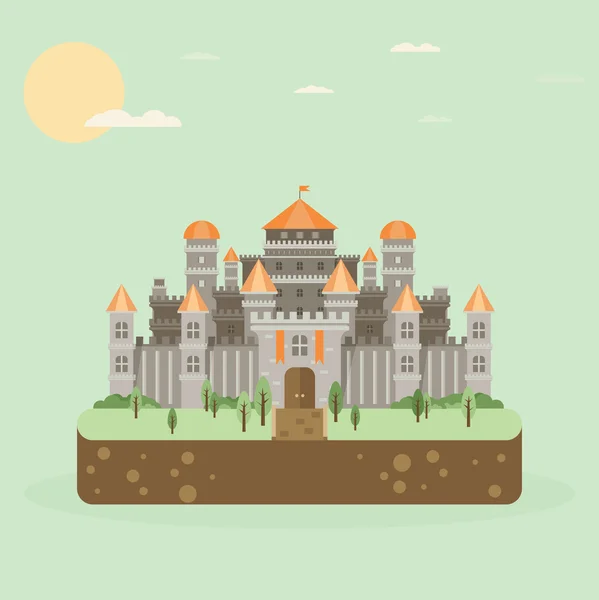 Magical castelo dos desenhos animados — Vetor de Stock