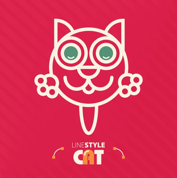 Line style cat — Stock Vector