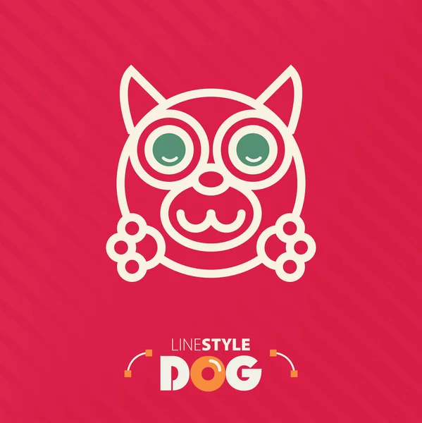 Line style dog — Stock Vector