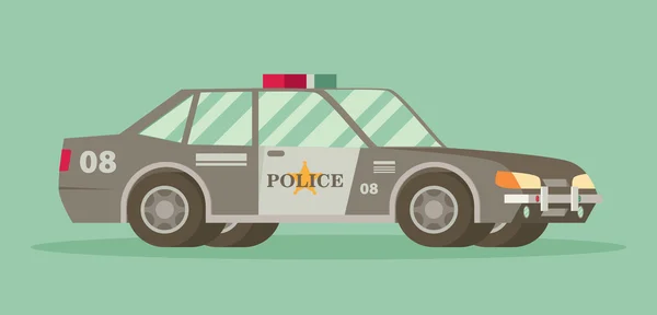 Flacher Polizeiwagen — Stockvektor