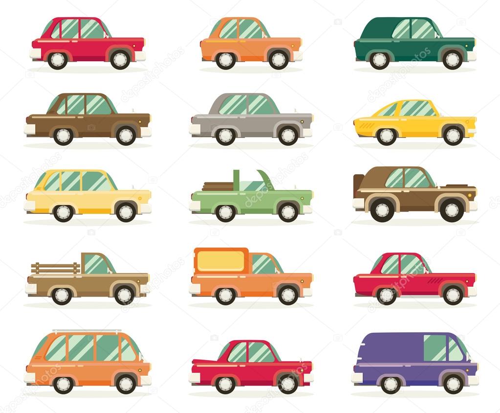 set of vintage cars