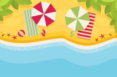 Beach düz tasarım arka plan