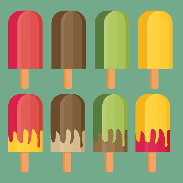 Conjunto de sorvete colorido —  Vetores de Stock