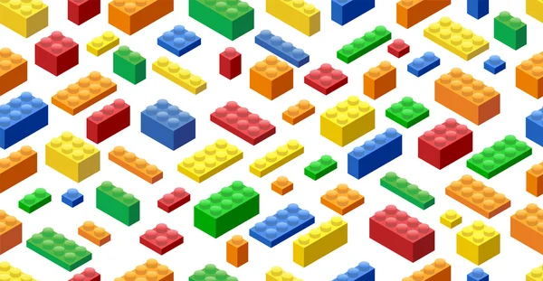 Isometric Plastic Building Blocks — Stock Vector