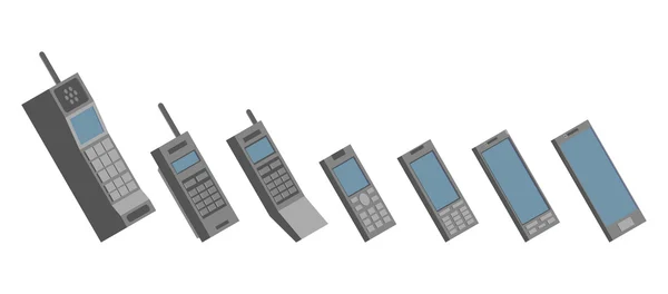 Evolution du téléphone portable — Image vectorielle