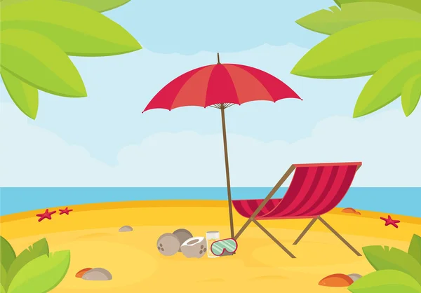 Zomer vakantie illustratie — Stockvector