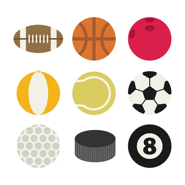 Flat and round sport icons — Stock Vector
