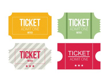 Bilet simgesi. Düz tasarım 