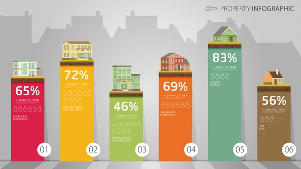 Eigenschaft Infographik Banner Hintergrund — Stockvektor