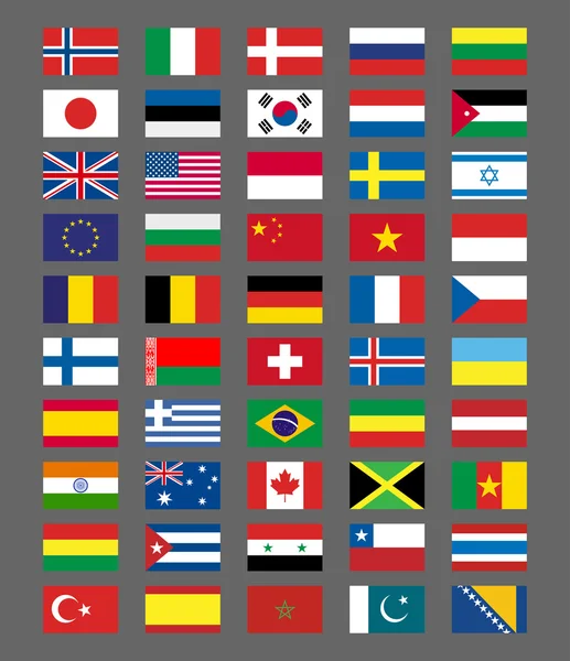 Drapeaux simples des pays — Image vectorielle