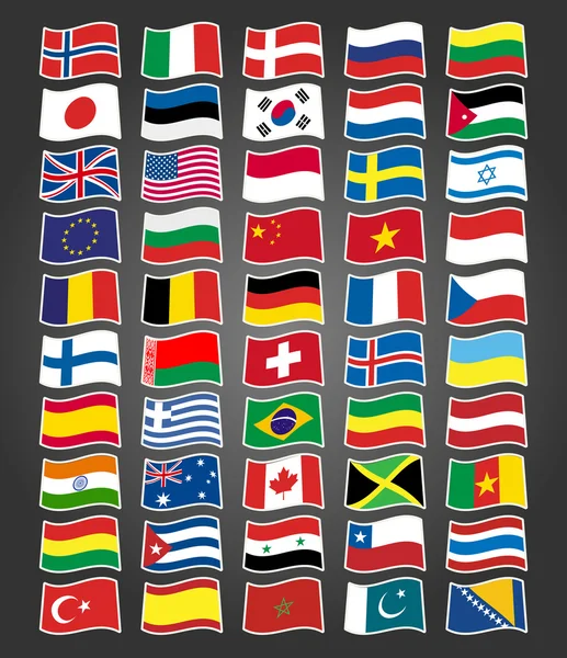 Banderas simples de países — Vector de stock