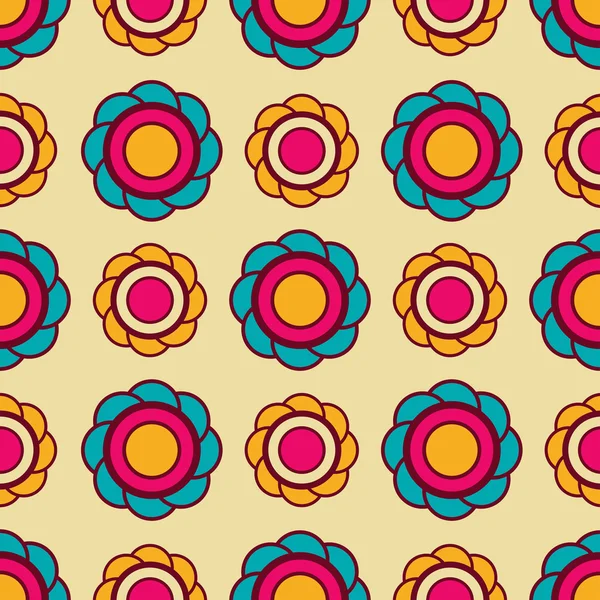 Abstract flowers seamless pattern — Stock Vector