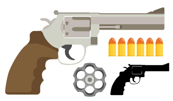 Pistolet, revolver, icône — Image vectorielle