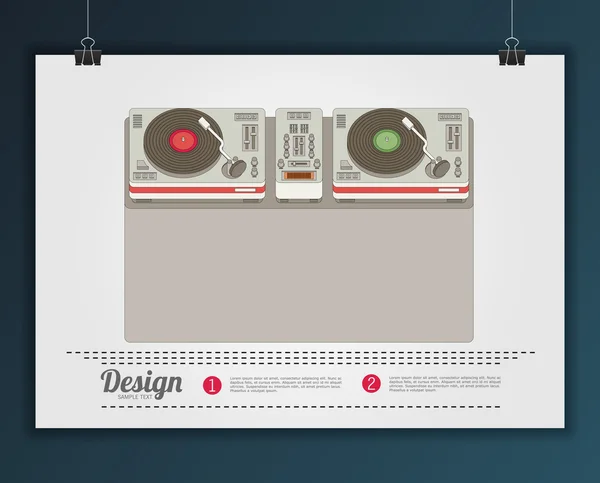 Abspielgeräte für Schallplatten — Stockvektor