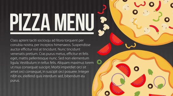 Menu de cartão de pizza — Vetor de Stock