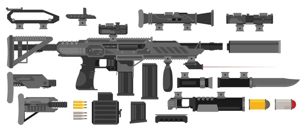 Armas de ficção científica futuristas — Vetor de Stock