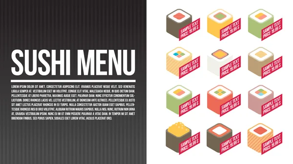 Szablon menu sushi — Wektor stockowy