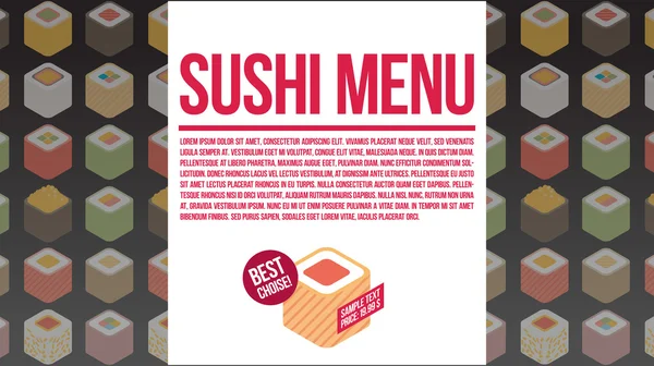 Sushi menu template — Stock Vector