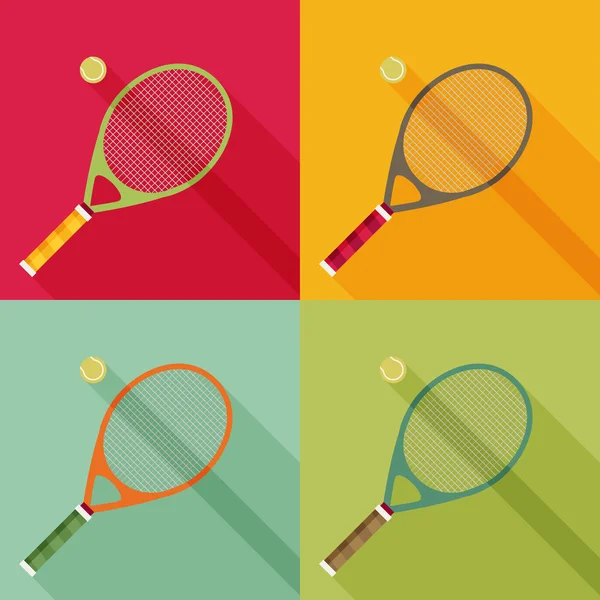 Raquette de tennis et icône de balle — Image vectorielle