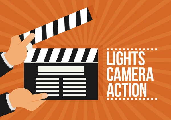 Lights, camera, action illustration — Stock vektor