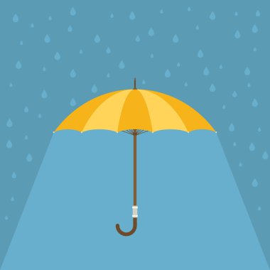 Yağmur ile sarı şemsiye