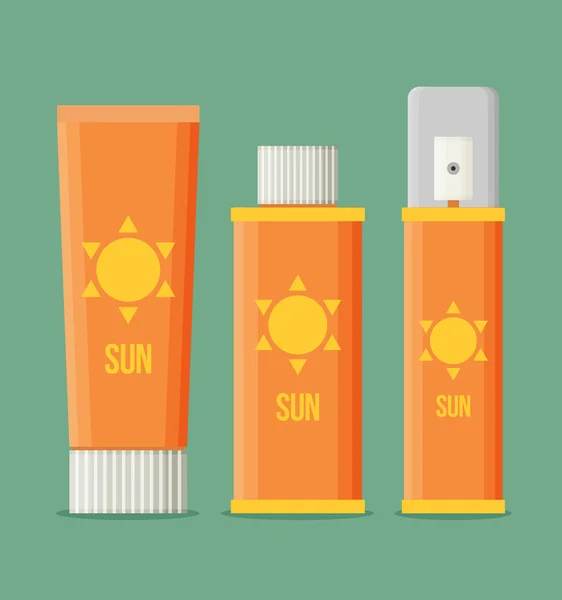 Cosméticos de proteção solar — Vetor de Stock