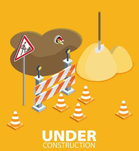 Under construction road sign — Stock Vector