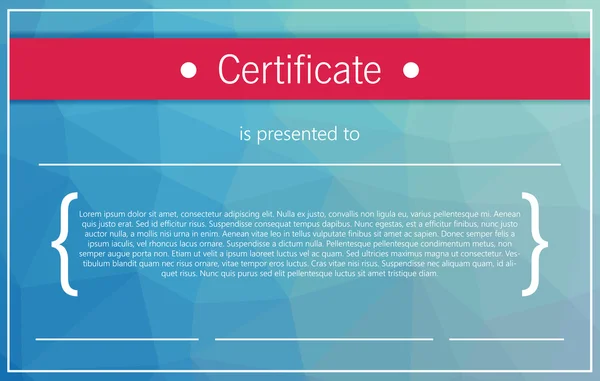 Colorido certificado moderno — Vector de stock