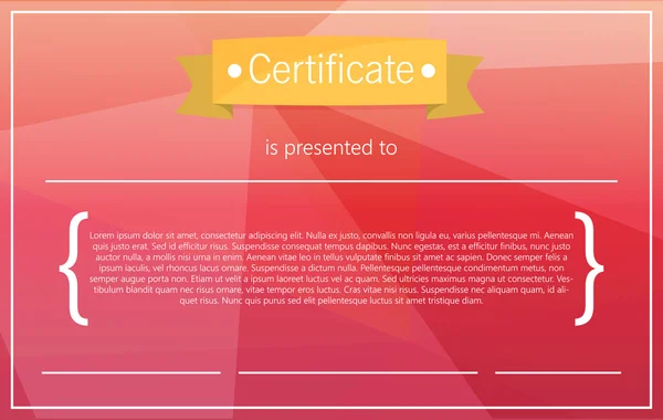 Colorido certificado moderno — Vector de stock