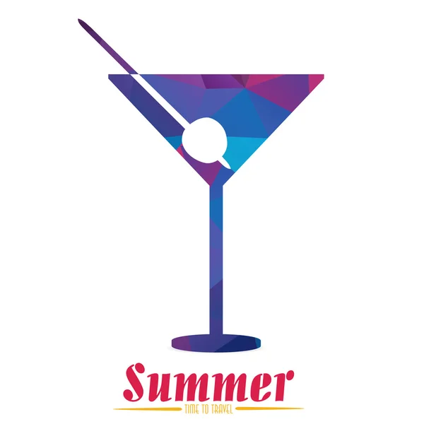 Símbolo de cocktail colorido — Vetor de Stock