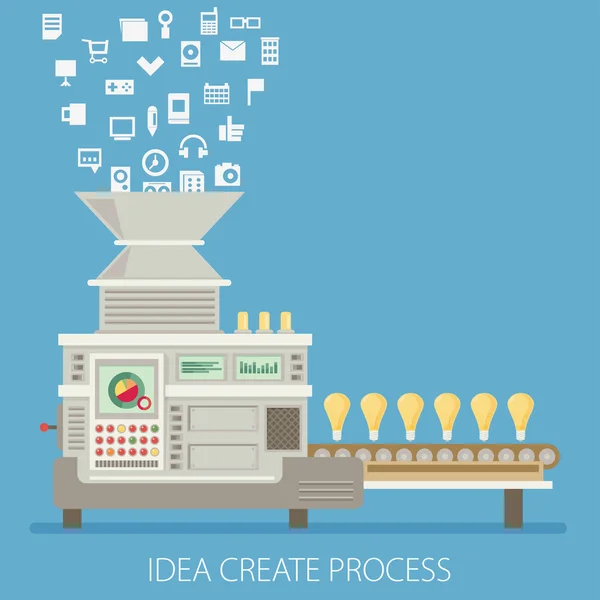 Idea create process concept — Stock Vector