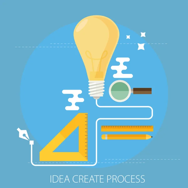 Idea creación de concepto de proceso — Archivo Imágenes Vectoriales