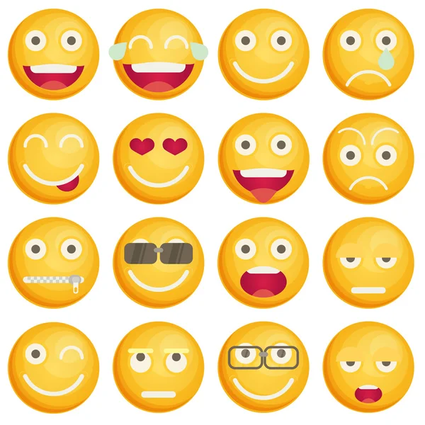 Set of colorful Emoticons — Stock Vector