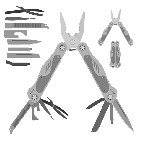 Instrumento multifuncional de aço inoxidável — Vetor de Stock