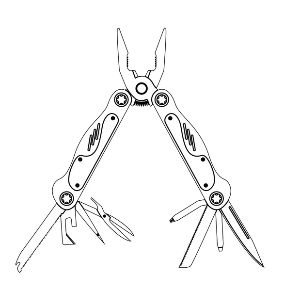 Instrumento multifuncional de aço inoxidável — Vetor de Stock