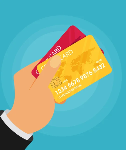 Obchodní ruce kreditní kartu — Stockový vektor