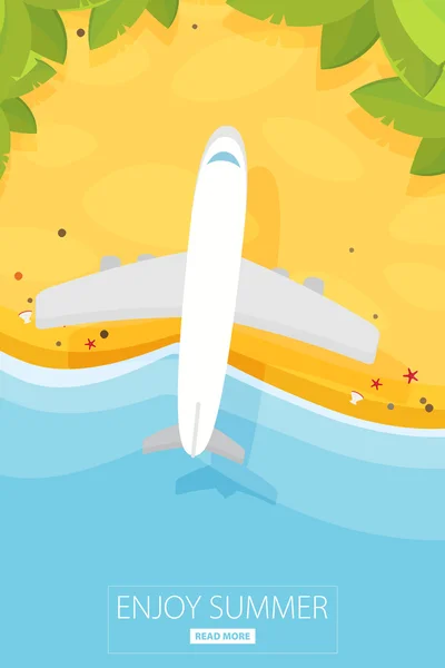 Turismo aéreo. Concepto vacaciones de verano — Vector de stock