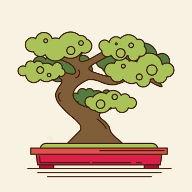 bonsai ağacı düz simgesi 