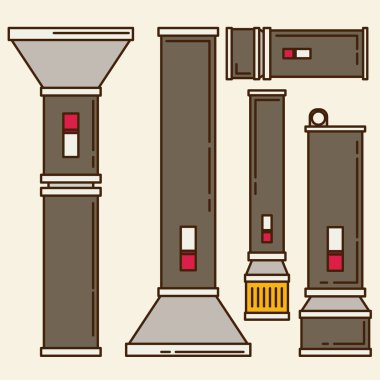 Düz Stil kümesi el feneri