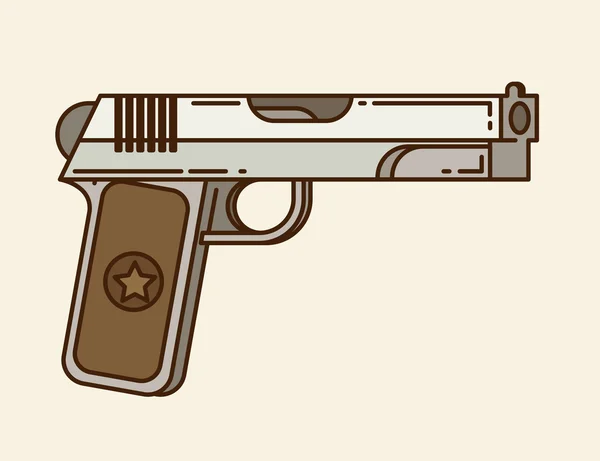 Pistola, icono, plano — Vector de stock