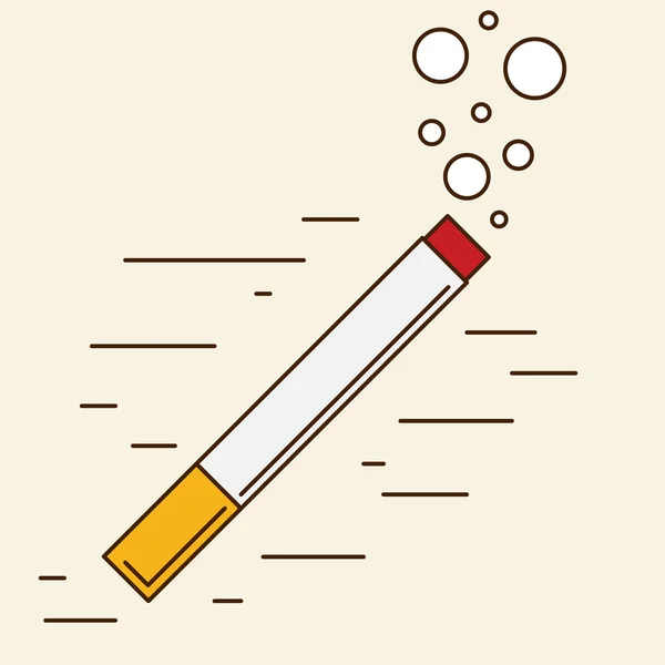 Flat design cigarette orange filter — Stock Vector