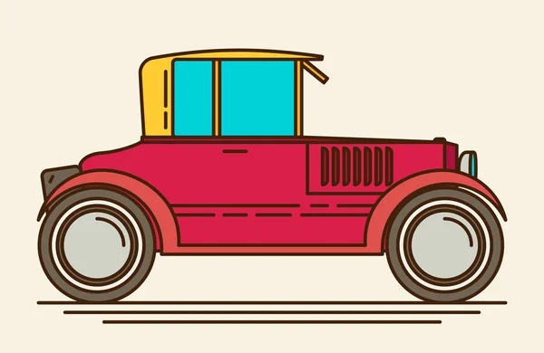 Icono plano coche retro — Vector de stock