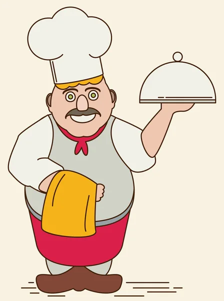 Lapos rajzfilm chef — Stock Vector