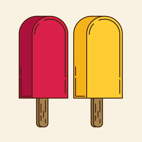 Ensemble de glaces colorées — Image vectorielle