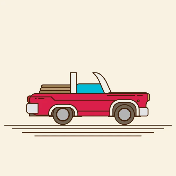 Vintage coche plano — Vector de stock