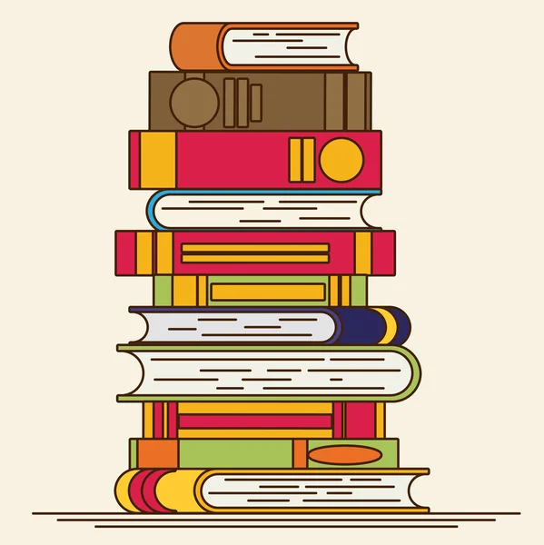 Conjunto de libros en estilo plano — Vector de stock