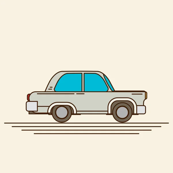 Vintage coche plano — Vector de stock